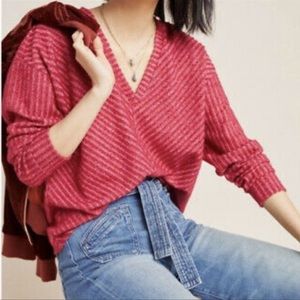 Anthropologie En Elly Long Sleeve Top Red XL